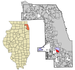 Cook County Illinois incorporated and unincorporated areas Crestwood highlighted